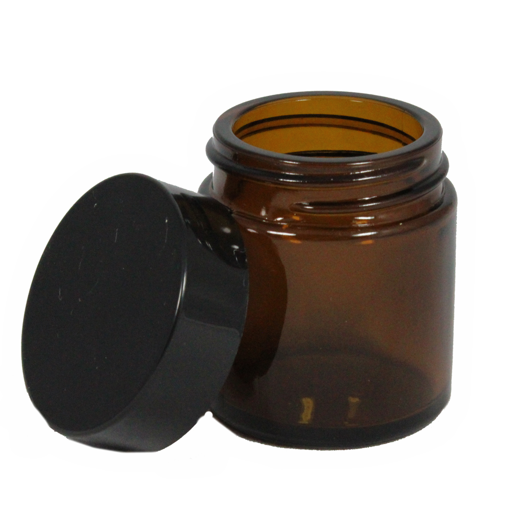30mL amber glass jar with lid 10-pack