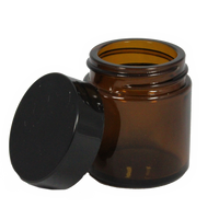 30mL amber glass jar with lid 10-pack