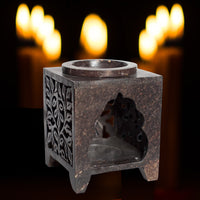 Essential Oil and Incense Burner - Square, Indian Arch